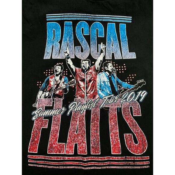 Rascal Flatts 2019 Tour T-Shirt Size L Black Band Tee Concert Dates Graphic - Picture 6 of 8